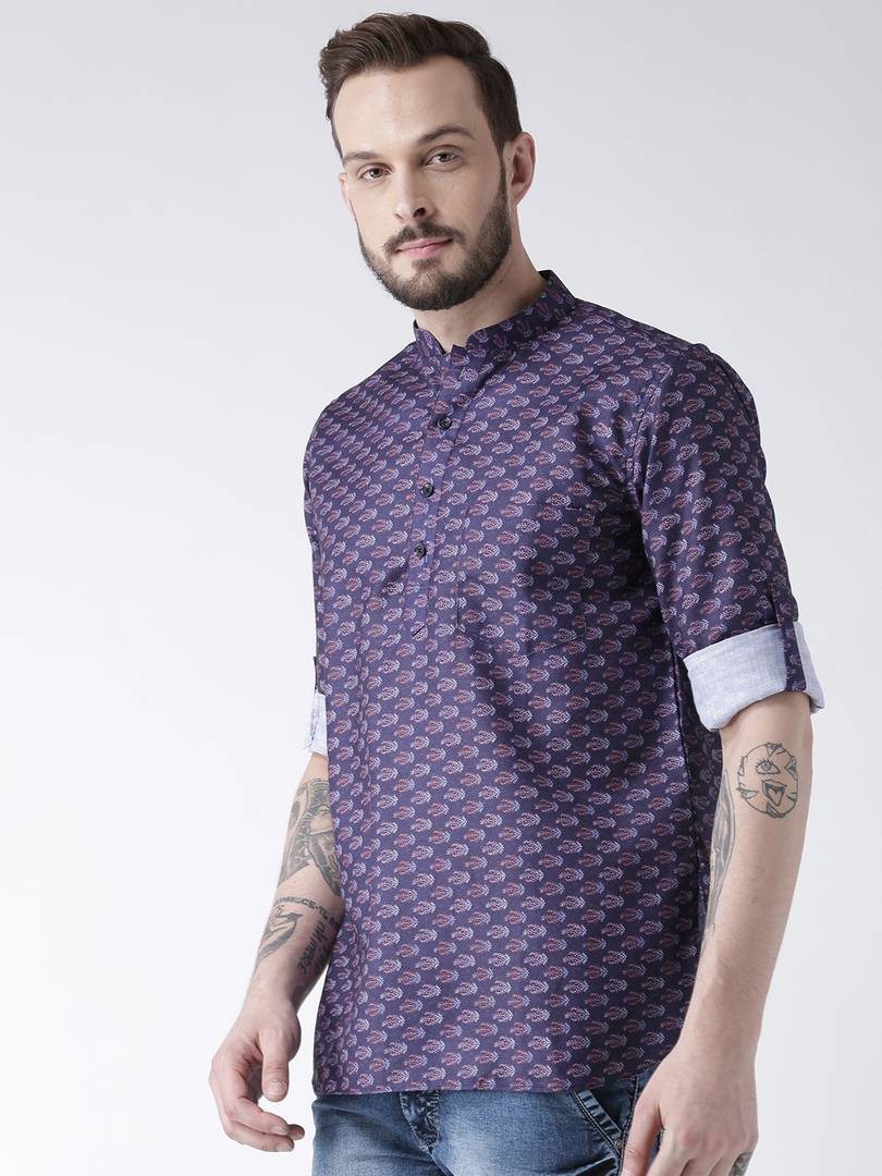 Multicoloured Cotton Blend Printed Kurtas